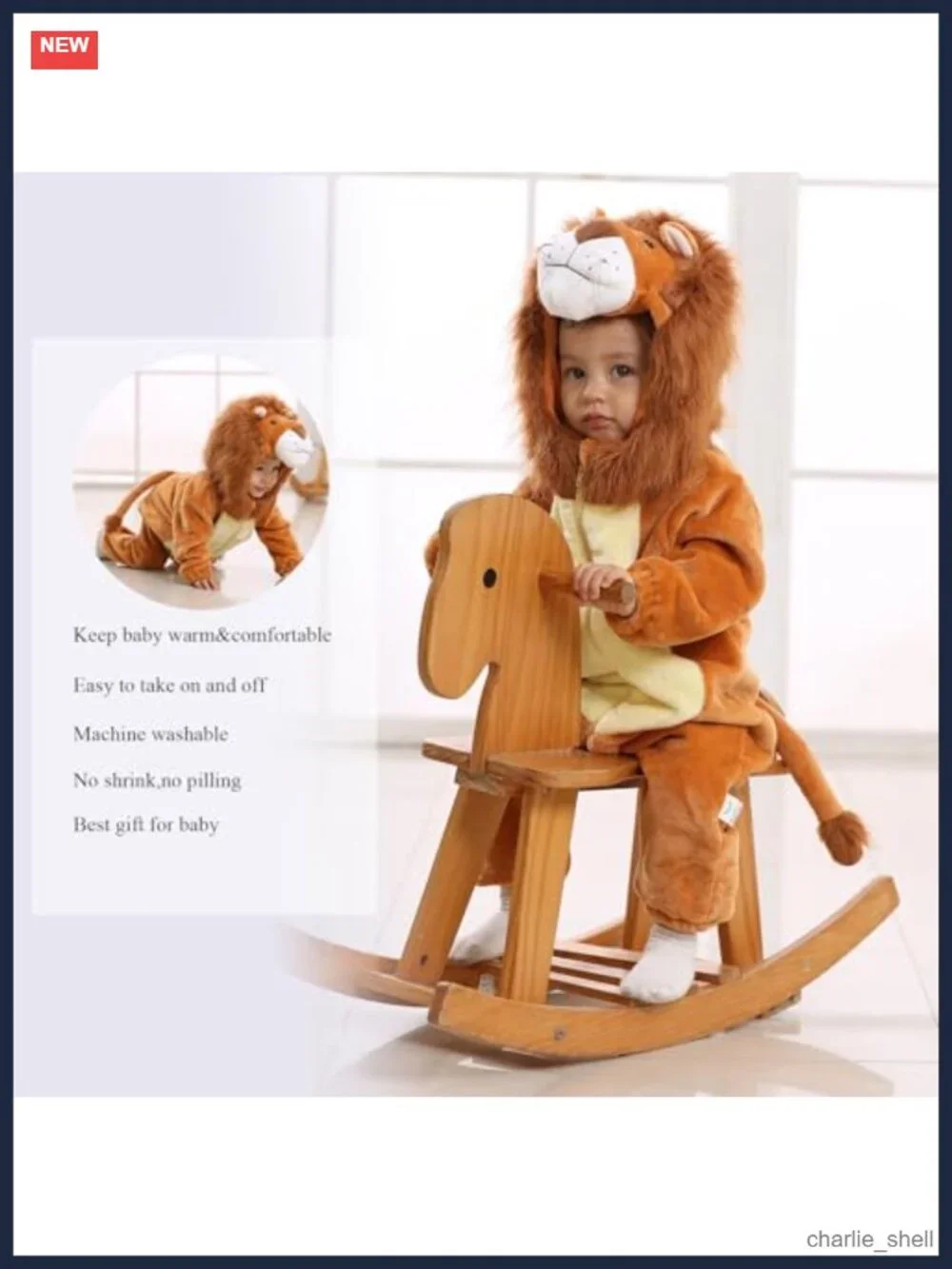 Toddler Lion Costume Fleece Romper Halloween Dress Up Outfit